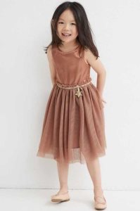 H&M Tulle-skirt Kurzes Kleid Kinder Beige Rosa | YGE-401276