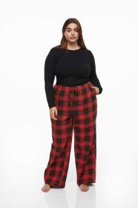 H&M Twill Pajama Pants Nachtwäsche Damen Rot | DMW-035742