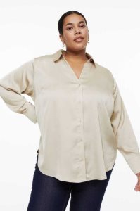H&M V-neck Blouse Übergröße Damen Dunkelgrau Braun | EFN-061742