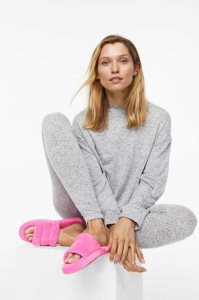 H&M Velour Badelatschen Damen Braun | MAX-852316
