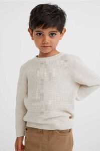 H&M Waffle-knit Baumwoll Pullover Kinder Khaki Grün | UIW-943768