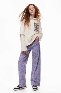 H&M Weite Fit High Jeans Kinder Hellblau | SYQ-067928