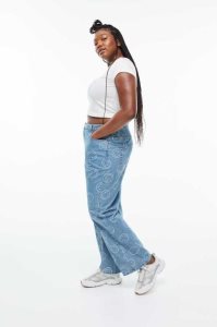 H&M Weite High Jeans Übergröße Damen Hellblau | BIF-269135