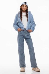 H&M Weite Leg High Jeans Kinder Blau | KLU-471208