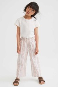 H&M Weite-leg Linen-blend Hose Kinder Beige Weiß | OCJ-621948