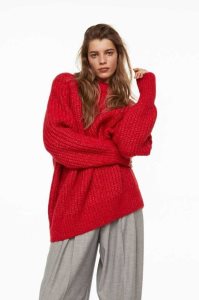 H&M Wolle-blend Rib-knit Pullover Damen Rot | MFL-826375