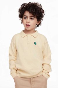 H&M with Collar Pullover Kinder Hellbeige | CTL-039861