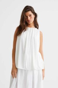 H&M Ärmellose Bluse Damen Schwarz | EST-378051