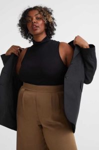 H&M Ärmellose Turtleneck Oberteile Damen Dunkelgrau | BYP-862405